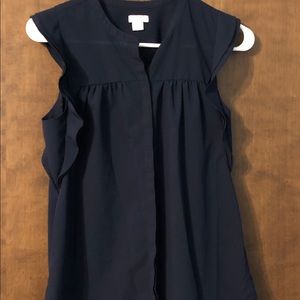 J. Crew navy blouse.